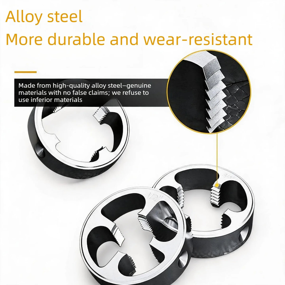 6PCS Pipe Thread Die Set Manual PVC Pipe Threading Tool 1/2" 3/4" 1" Plumbing Thread Maker Hand Tool For Water Pipe Repair