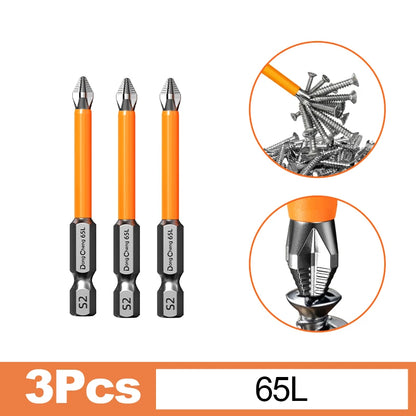 Anti Slip Bits Magnetic Screwdriver Bit Set S2 Alloy Steel Impact Resistance Hex Shank Alloy Steel Bits Suitable for Power Tools