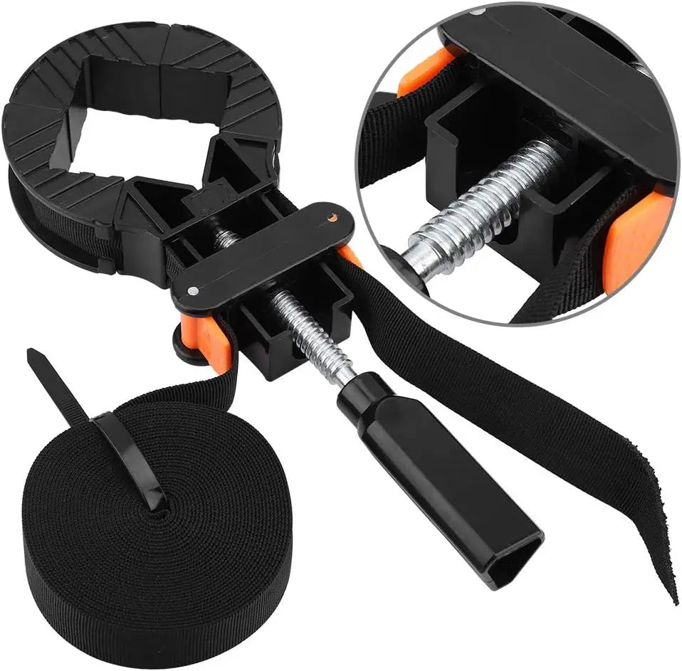 4M/6M 90 Degrees Right Angle Frame Clips Adjustable Corner Clamp Band Strap 4 Jaws Picture Frame Holder Woodworking Tools