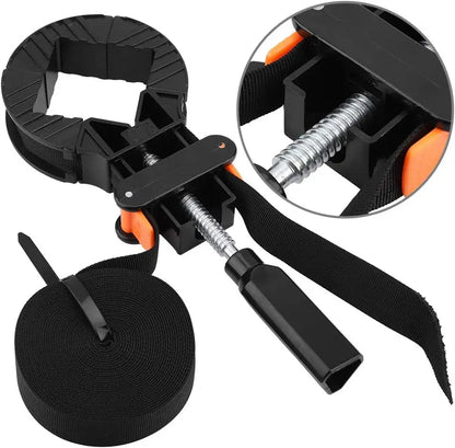 4M/6M 90 Degrees Right Angle Frame Clips Adjustable Corner Clamp Band Strap 4 Jaws Picture Frame Holder Woodworking Tools