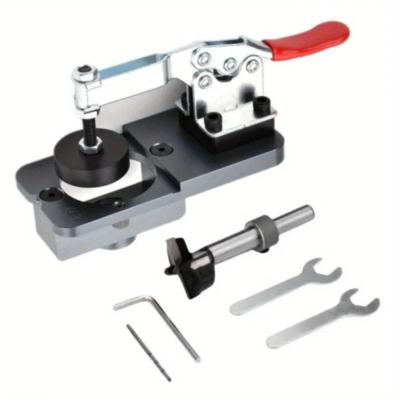 35mm Hinge Boring Jig Kit - Concealed Hinge Drilling Guide Jig - Aluminum Alloy Hinge Hole Opener Template Puncher Locator