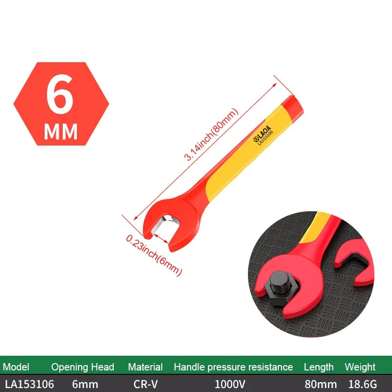 LAOA VDE Insulated Wrenches Multifunctional VDE Open-End Wrenches Manual Household Electrical Tools