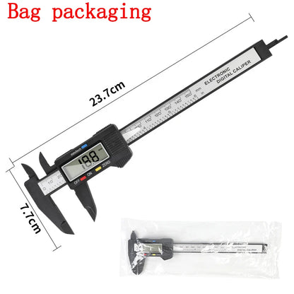 0-150mm Carbon Fiber Digital Vernier Caliper, Dual MM/INCH Unit, Measure Inner/Outer Diameter of Jewelry, Hardware Mechanical Pa