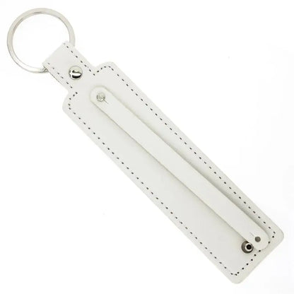 50pcs/lot PU Leather Keychain with 8mm Slide Bar Keyrings Key Holder Fit for 8mm DIY Slide Charms