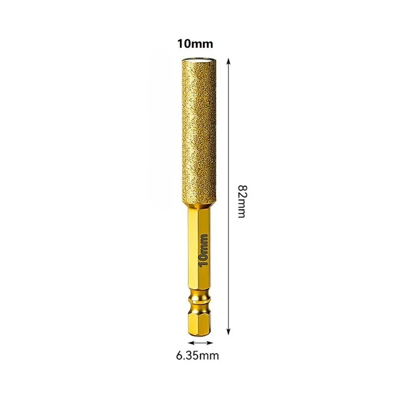Hex Shank Diamond Core Bit Set - Dry Drilling for Ceramic Tile Granite Marble, Vacuum Brazed Hole Saw, No Water Needed