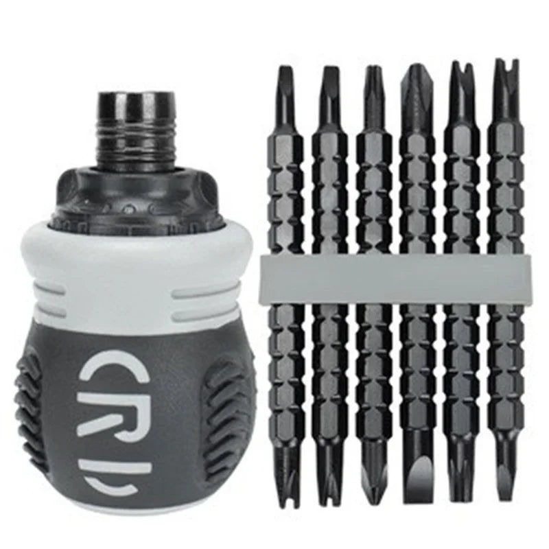 Dual-Purpose Ratchet Screwdriver Set Short Radish Head High Hardness Labor-Saving Home Repair Tools for DIY Projects