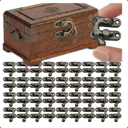 40PCS Retro Hook Latch Buckle Lock Reinforced Durable for Wooden Jewelry/Luggage Furniture Hardware Fastener
