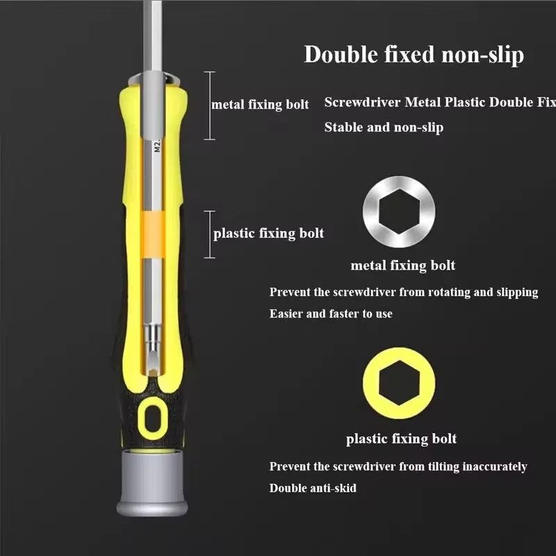 Multifunctional Screwdriver Set (6 Bits And 1 Screwdriver Handle), Precision Dual-Purpose Screwdriver Set, 12 Kinds Of Screwdriv