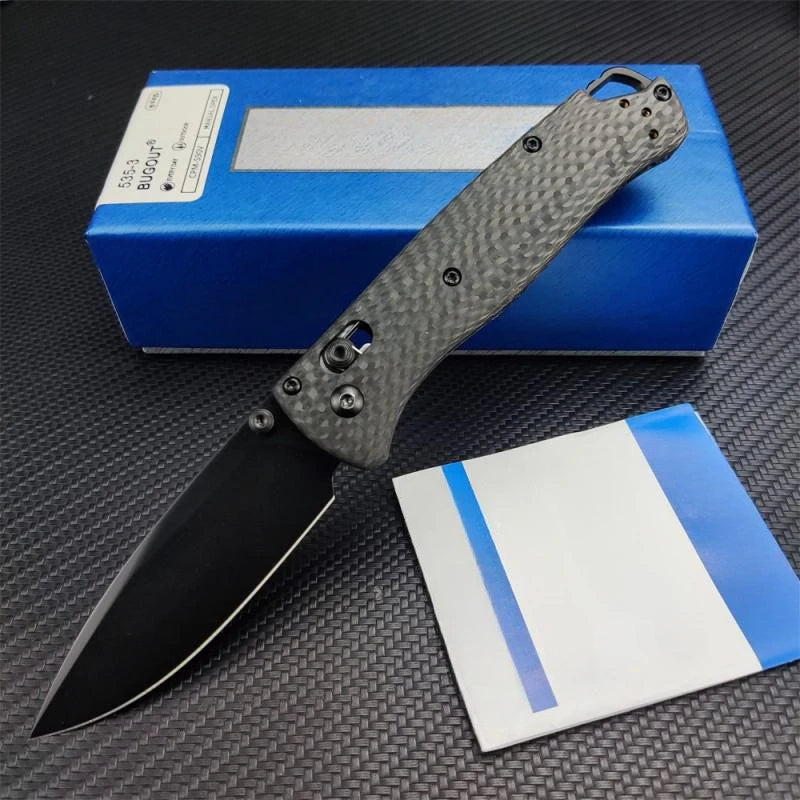BM 535 TC4 Bugout AXIS Folding Knife D2 Blade TC4 Titanium Alloy Handle Outdoor Hunting Camping Knives Safety Pocket EDC Tools