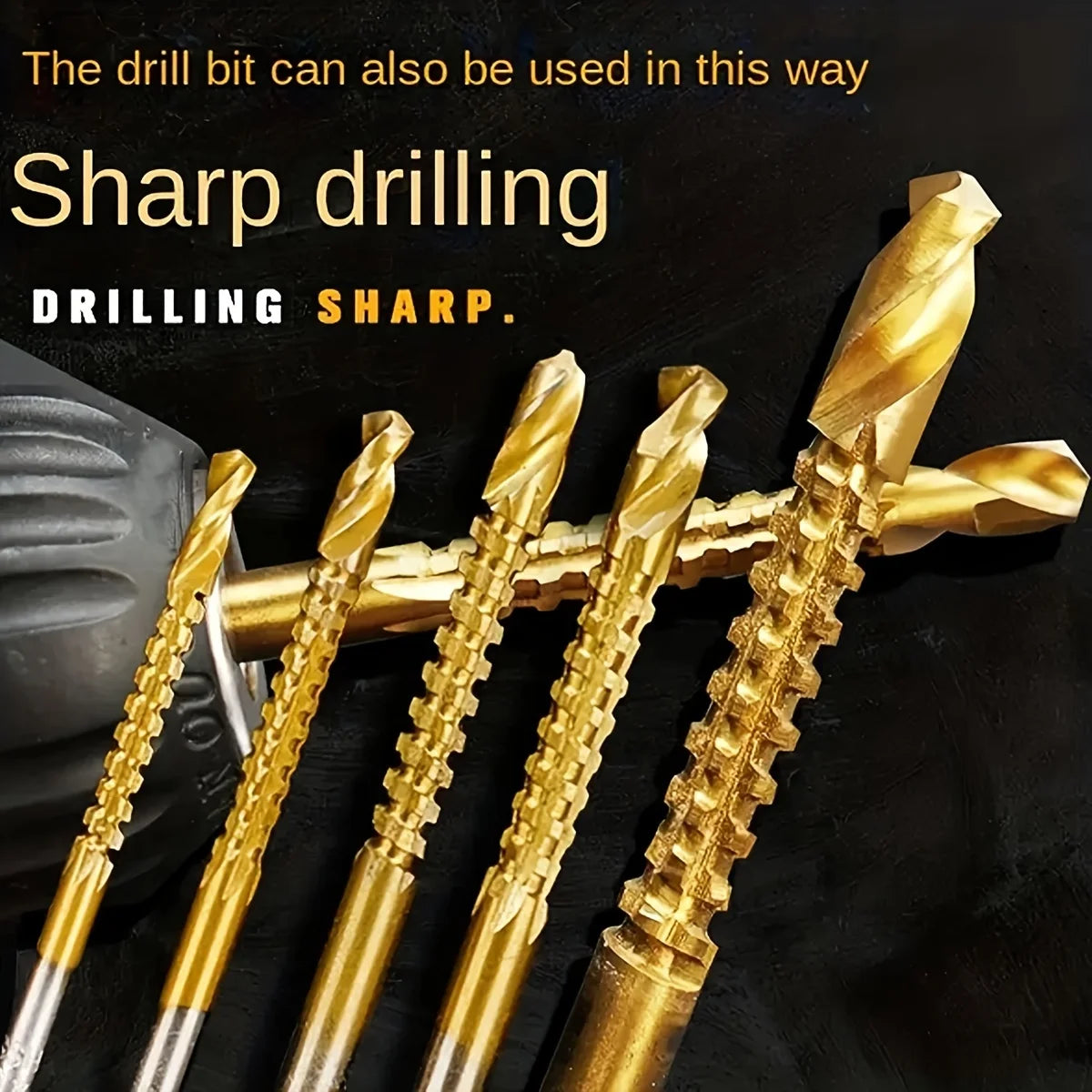 HSS Twist Drill Bits Set Titanium Coated Drill Bit 3-8mm Serrated Grooving Spiral Jagged Saw Drill Bit Composite Drill Bits