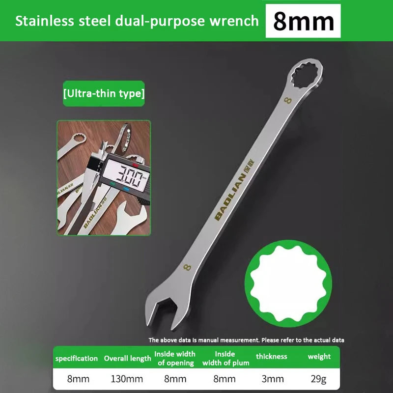 Ultra-Thin Ratchet Wrench 5-32mm Dual-End