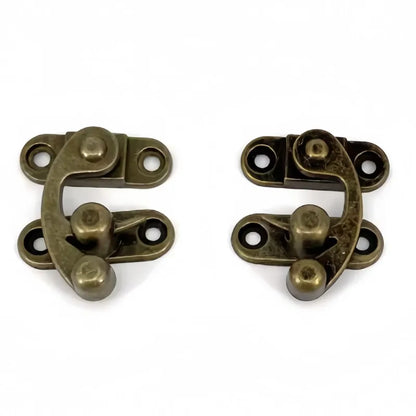 40PCS Retro Hook Latch Buckle Lock Reinforced Durable for Wooden Jewelry/Luggage Furniture Hardware Fastener