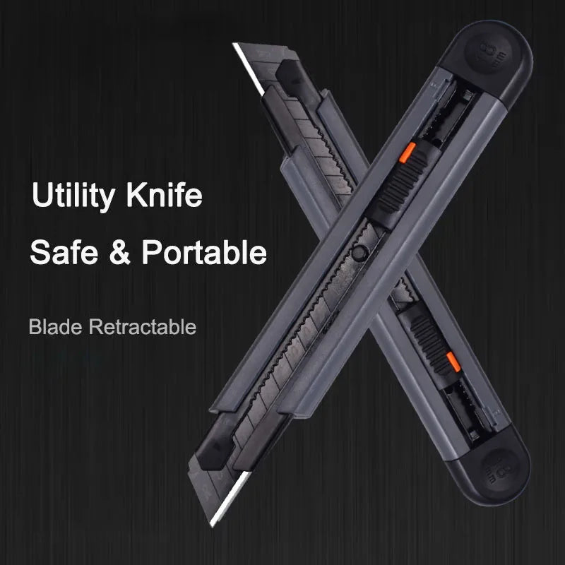 Rafford 0.79inch Stretch Utility Knife Paper Cutters Carbon Steel Blades Pocket Knife with Safety Lock Handicraft Tool Multifunc
