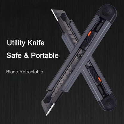 Rafford 0.79inch Stretch Utility Knife Paper Cutters Carbon Steel Blades Pocket Knife with Safety Lock Handicraft Tool Multifunc