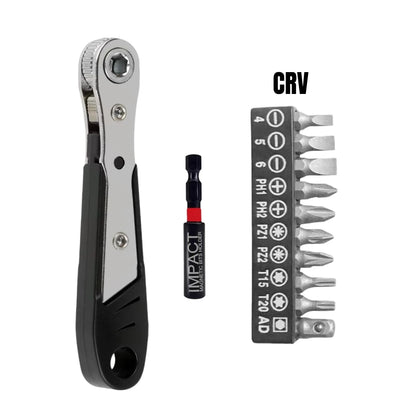 Right Angle Screwdriver Set T25, Mini Ratcheting 90 Degree Offset Wrench Kit, Pocket Tool for DIY Repair, Low Profile Bit Socket