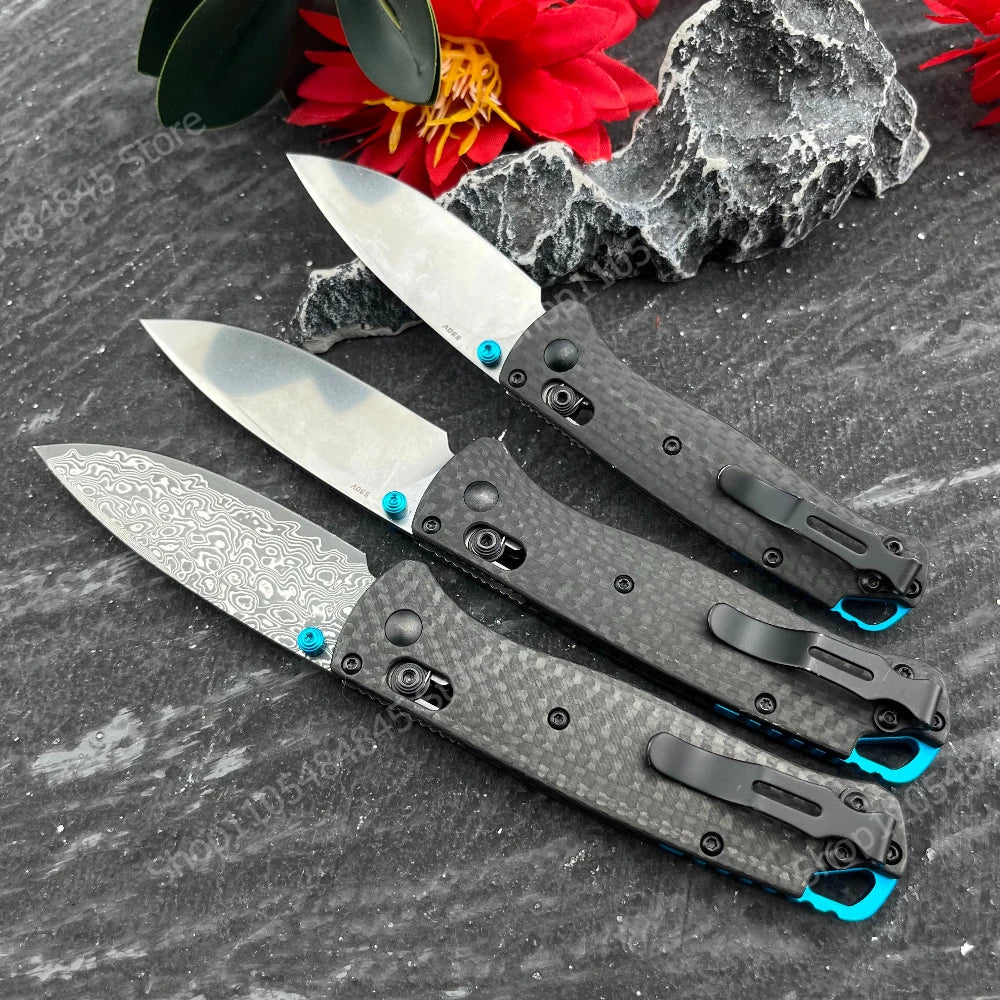 BM 535/533-3 Bugout AXIS LOCK Outdoor Folding Blade Knife Pocket Wilderness Adventure Backpacking Utility Cutter Carbon Fiber Durable Handle Camping Hiking Fishing Compact Tools Gift