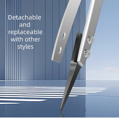 1pc ESD-259 Stainless Steel Precision Pliers-Precision Anti-Static Carbon Fiber Tweezers,Used For Crafts,Jewelry,Electronics