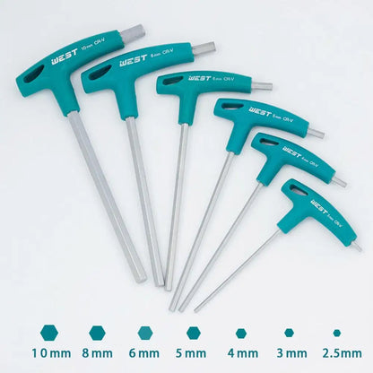 Professional Hex Allen Wrench with T-Handle 2mm 2.5mm 3mm 4mm 5mm 6mm 8mm 10mm Hexagonal Wrench Tools