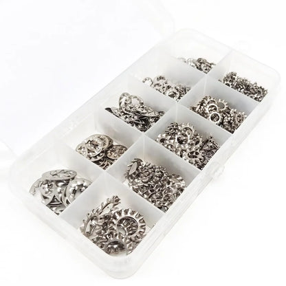 150pcs Assorted External & Internal Toothed Serrated Lock Washers M3-M8 Stainless Steel 304 A2-70 Set for Hardware