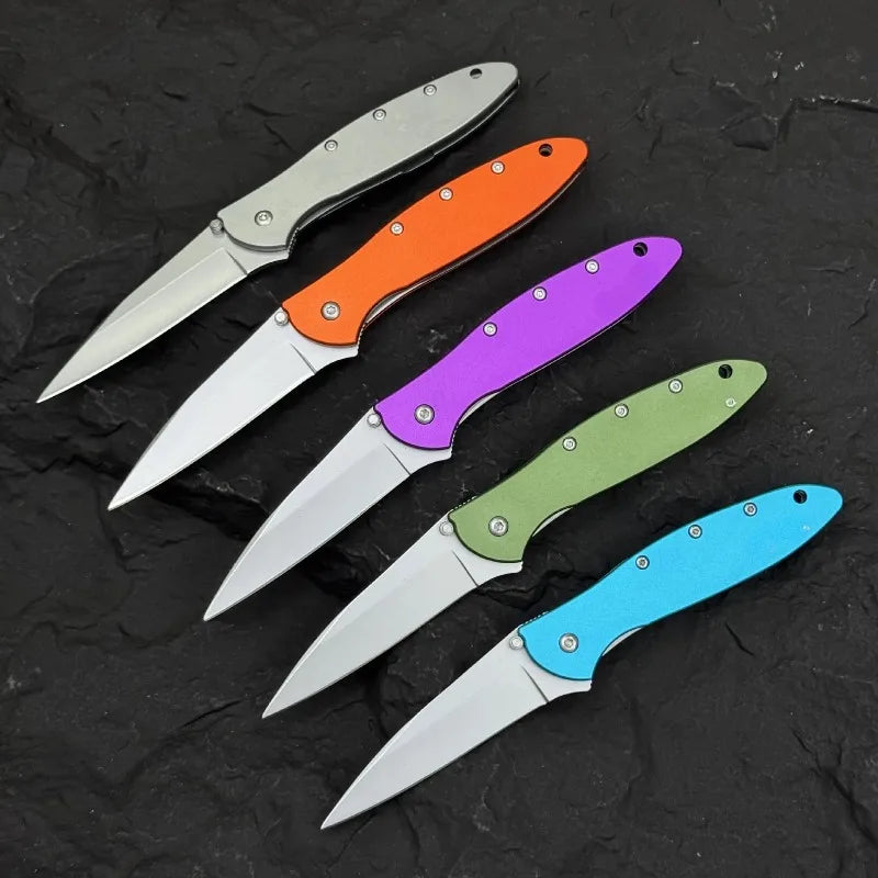 KS Leek 1660 Aluminum Folding Knife with 8Cr13Mov Blade Window Breaker Self-defense and Protection Tool Outdoor Fishing Knife