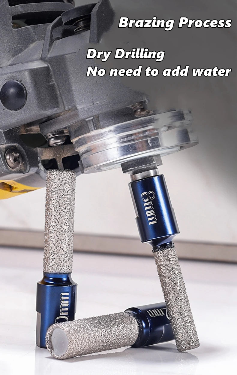 6/8/10/12mm M10 Vaccum Brazed Milling Cutter Hole Saw Angle Grinder Brazed Core Drill Bit for Ceramic Granite Marble Stone Tile