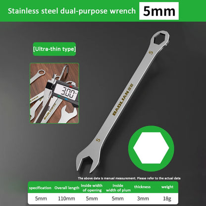 Ultra-Thin Ratchet Wrench 5-32mm Dual-End