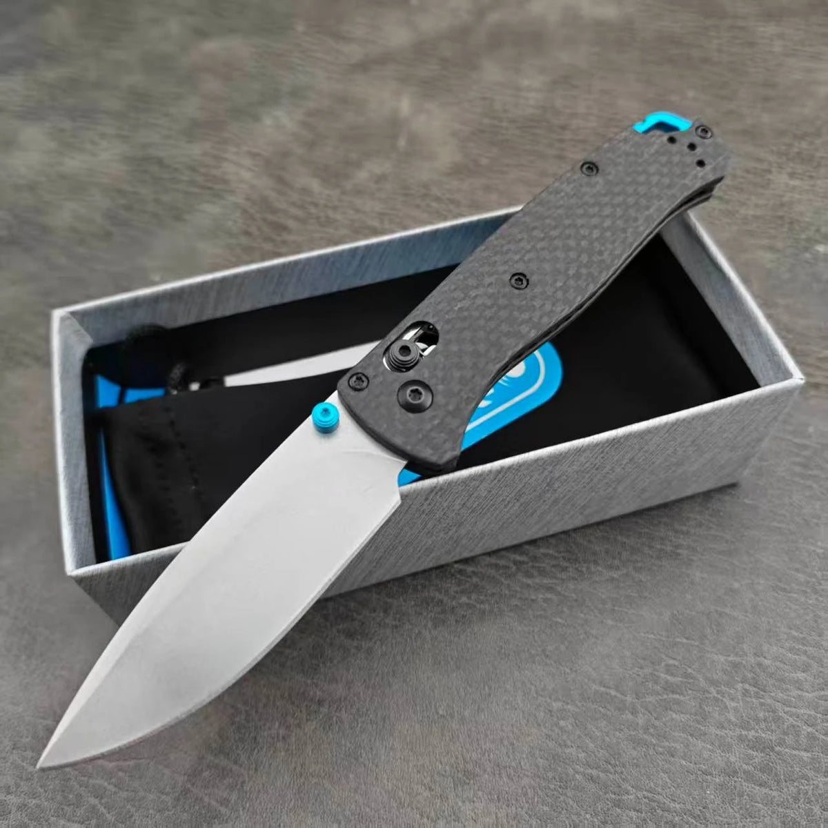 Outdoor Pocket Knife - BM 535/ 533-3 AXIS Multifunctional Folding Knife, Utility Folder Tools, Carbon Fiber/ G10 Handle, with Pocket Clip, for Camping, Adventure Exploration, Hiking, Portable Fruit Cutter