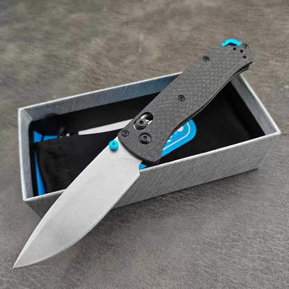 Outdoor Pocket Knife - BM 535/ 533-3 AXIS Multifunctional Folding Knife, Utility Folder Tools, Carbon Fiber/ G10 Handle, with Pocket Clip, for Camping, Adventure Exploration, Hiking, Portable Fruit Cutter