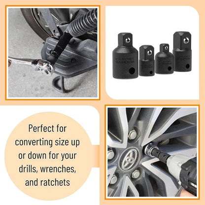 4PCS Impact Socket Adapter Reducer Set 1/2 3/8 1/4 inch Use Wrenches Drills in Auto and Impact Driver Construction Work