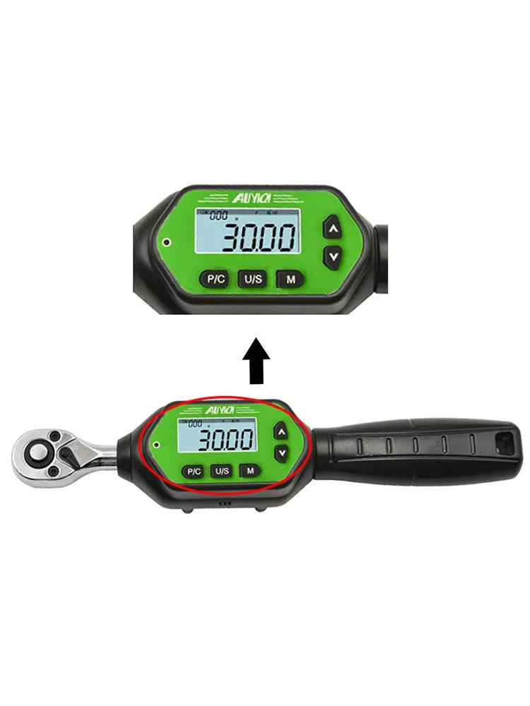 ALIYIQI Digital Torque Wrench 10 30 60 100 Nm 1/4 3/8 1/2 Inch Screen Mini Tool For Bike Motorcycle Repair No Battery