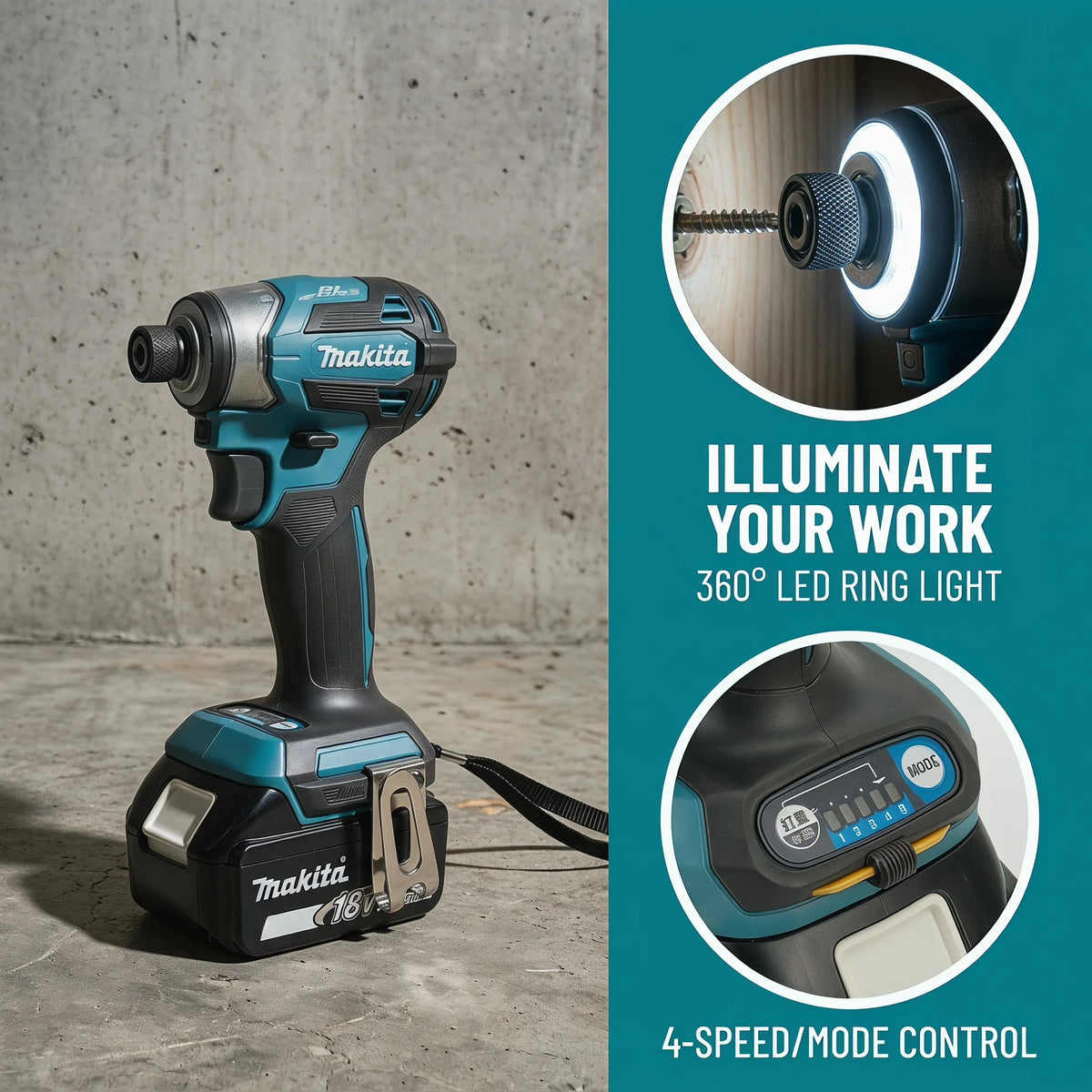 2026 Makita DTD173 18V Cordless Impact Driver BL Brushless Motor Electric Drill Wood/Bolt/T-Mode Rechargeable Power Tools