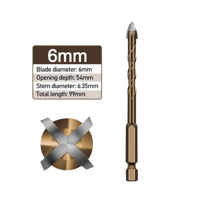 Cross Hexagonal Ceramic Tile Tips Glass Cement Opener Hole Triangle Alloy Drill Size 3mm 4mm 5mm 6mm 8mm 10mm 12mm