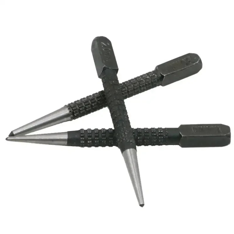 3Pcs High-Carbon Steel Center Punch Non-Slip Pin Punch Set for Alloy Steel Metal Wood Drilling Essential Tool for Craftsmen