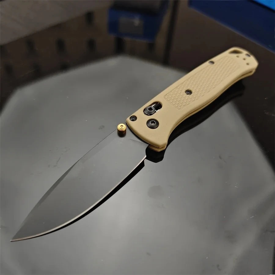 Bugout AXIS Lock BM 535 Folding Knife 440C Blade Nylon Fiber Handle Pocket EDC Outdoor Camping Knife Black Blade / White Blade