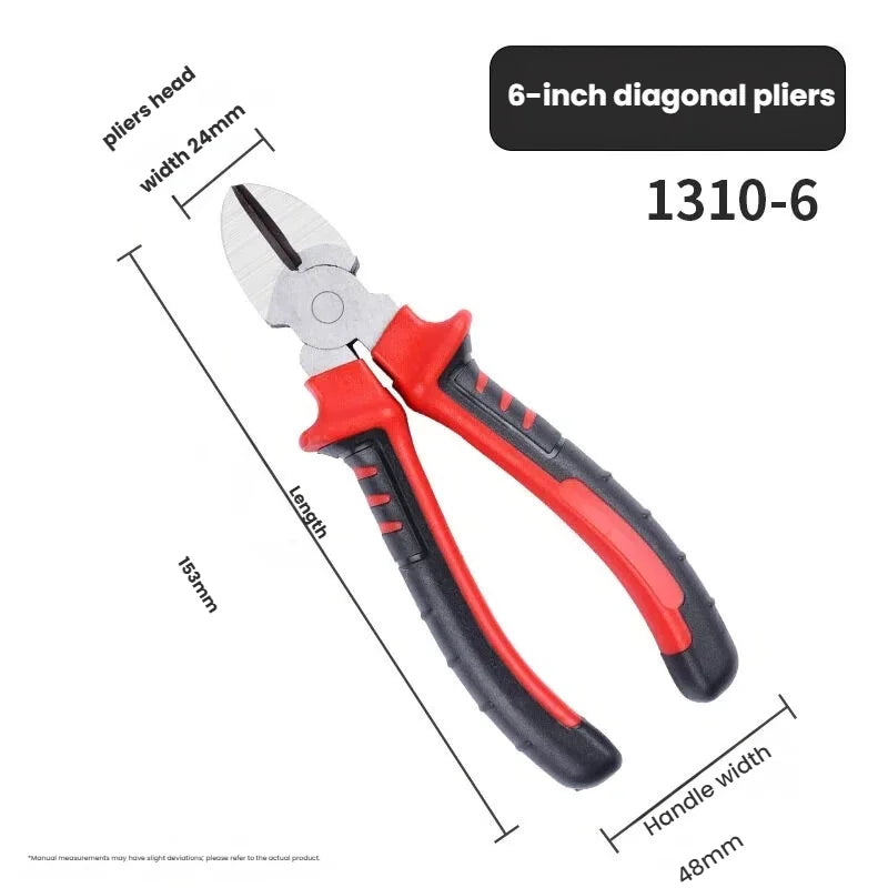 6 Inch 8 Inch Pliers Set, Needle Nose Pliers, Diagonal Cutting Pliers, Wire Cutters, Multifunctional Hand Tools for Electrician