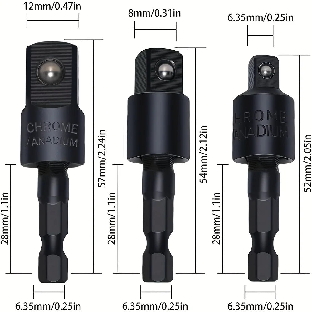 17pcs Flexible Drill Bit Extension, Include 3pcs Rotatable Socket Adapter 2pcs Hex Shank 105° Right Angle Drill Attachment 10 Sh