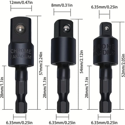17pcs Flexible Drill Bit Extension, Include 3pcs Rotatable Socket Adapter 2pcs Hex Shank 105° Right Angle Drill Attachment 10 Sh