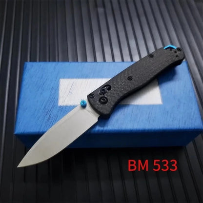 BM 533/535 Bugout Damascus Folding Knife Outdoor Camping Hiking Cutting Tools EDC Fishing Knife Gift for Men