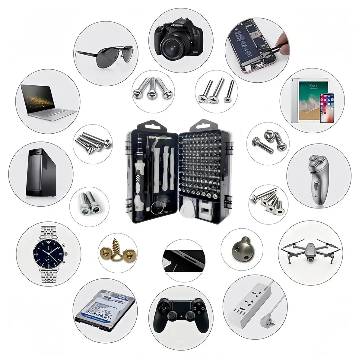 115-in-1 Precision Screwdriver Sets, Professional Repair Tool Kit for Electronics, Phone, Watch, Automotive Maintenance