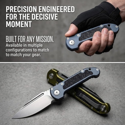 Gen III EDC Folding Pocket Knife D2 High Hardness Blade Sturdy Aluminium Handle with Pocket Clip One Hand Operation, Outdoor Fishing Camping Gear for Carry Daily