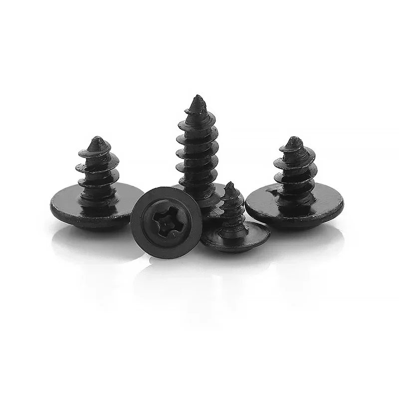340Pcs Black Carbon Steel Self-Tapping Screw Assortment Kit Phillips Head Wood Screws Set M3 M3.5 M4 M5 Hardware Fasteners