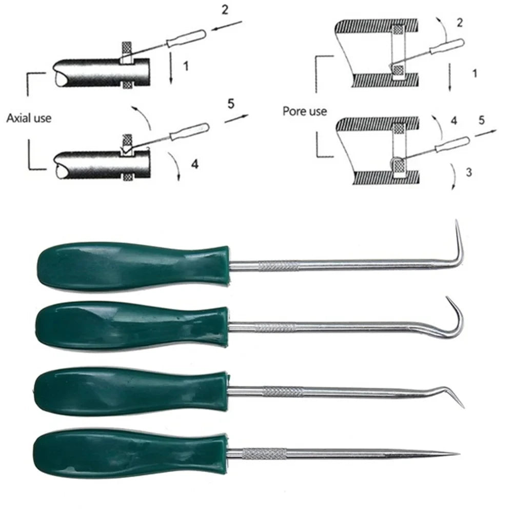 New 4Pcs 135mm Car Auto Vehicle Oil Seal Screwdrivers Set O-Ring Seal Gasket Puller Remover Pick Hooks Repair Tools for Car