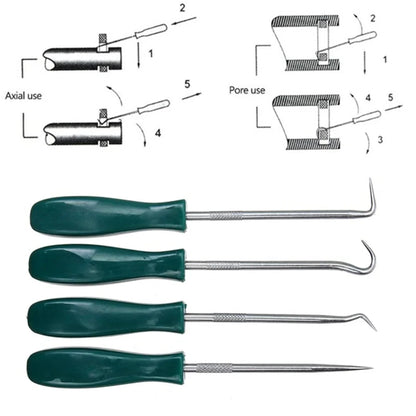 New 4Pcs 135mm Car Auto Vehicle Oil Seal Screwdrivers Set O-Ring Seal Gasket Puller Remover Pick Hooks Repair Tools for Car
