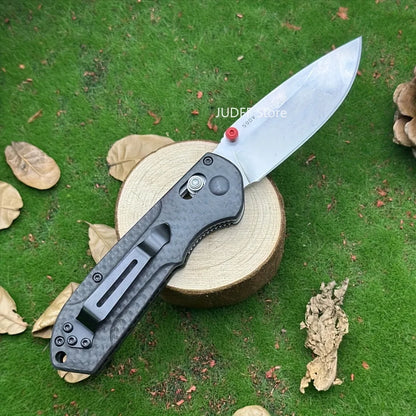 Mini Freek BM 565 Carbon Fiber Handle Portable Foldable Cutting Tool Multi-purpose Utility Camping EDC Hiking Trekking Premium Folding Pocket Knife