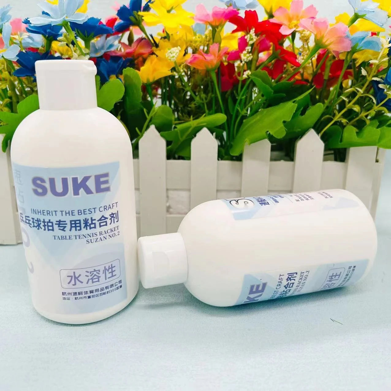 Suku No.15 Table Tennis Inorganic Glue | High Concentration Water-Soluble Adhesive for Racket Bonding | Bonus Sponge Wipe