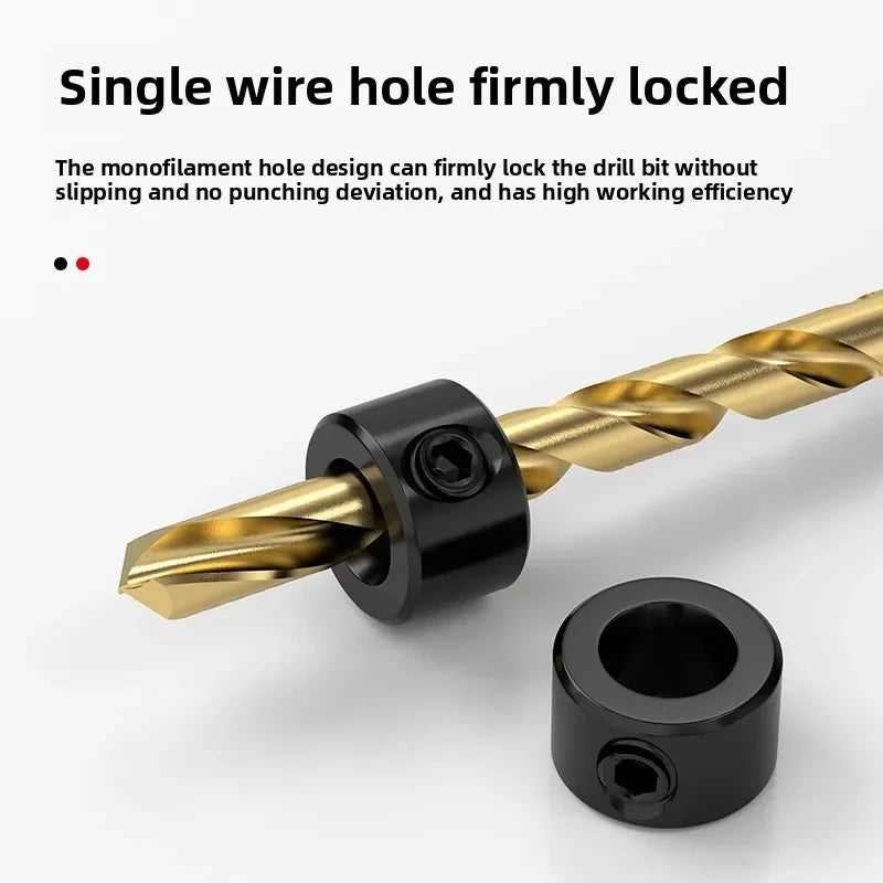 Drill Stoper Collar Set Stop Bit Ring Shaft Limit Metric Lock Steel Press Depth Ajustable Positioner Hole Guide Woodwork Tools