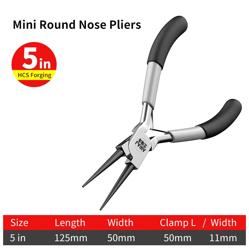 Mini Pliers Diagonal Pliers Round Bent Needle Nose Cutter Handcraft Beading Insulated Plier for DIY Small Jewelry Pliers Tools