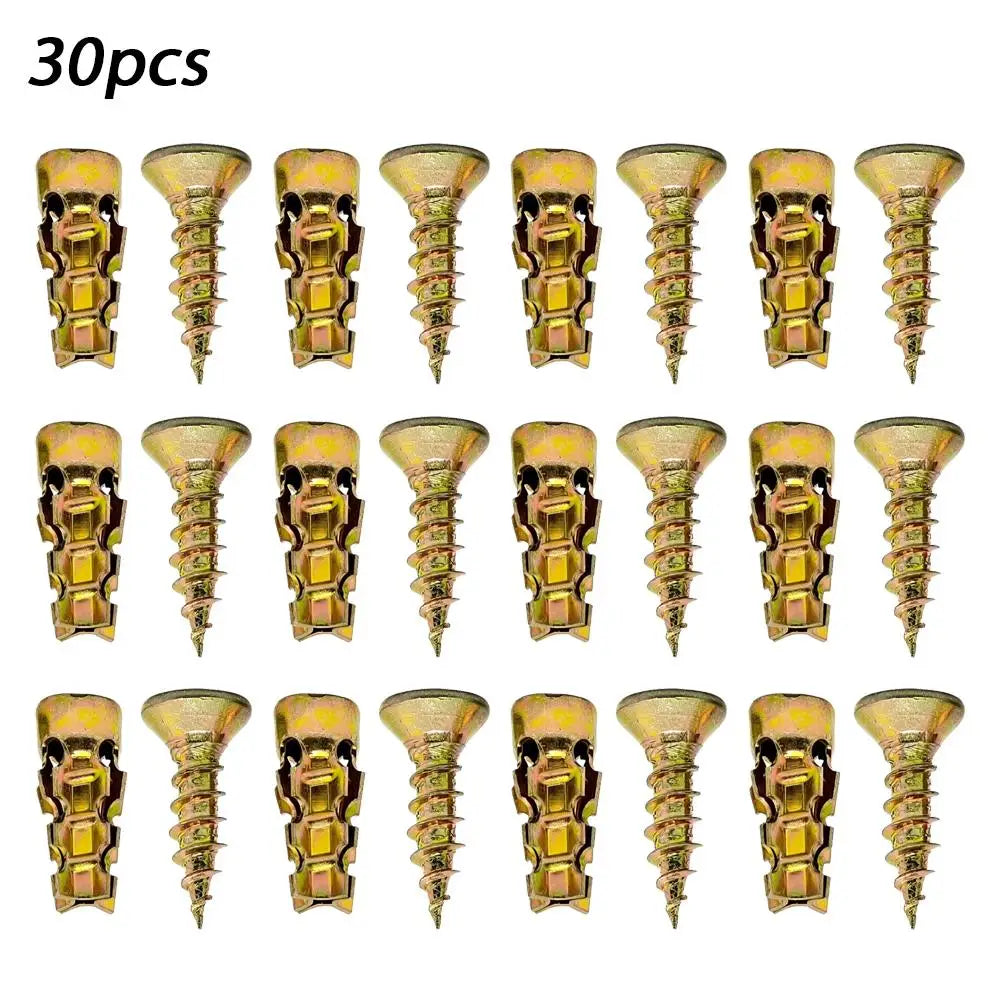 30/50/100pcs 6x14mm Short Expansion Screws Set Cabinet Door Hinge Stripped Thread Repair Screws Wall Anchors Fixer