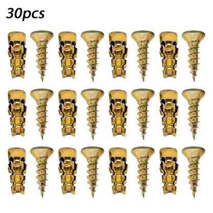 30/50/100pcs 6x14mm Short Expansion Screws Set Cabinet Door Hinge Stripped Thread Repair Screws Wall Anchors Fixer