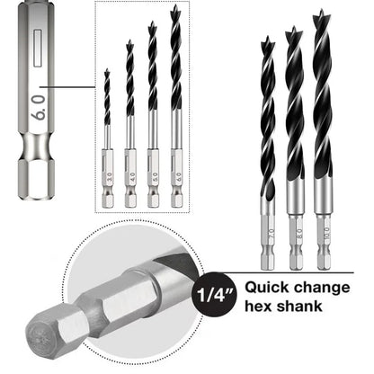 3/5/7PCS 3-10mm Wood Drill Bit Set High Carbon Steel